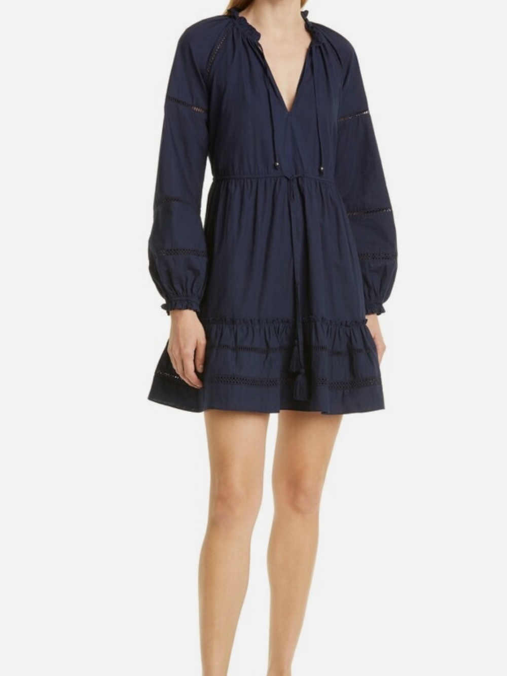 Veronica Beard Danica 100% Navy Cotton Mini Dress Size Small